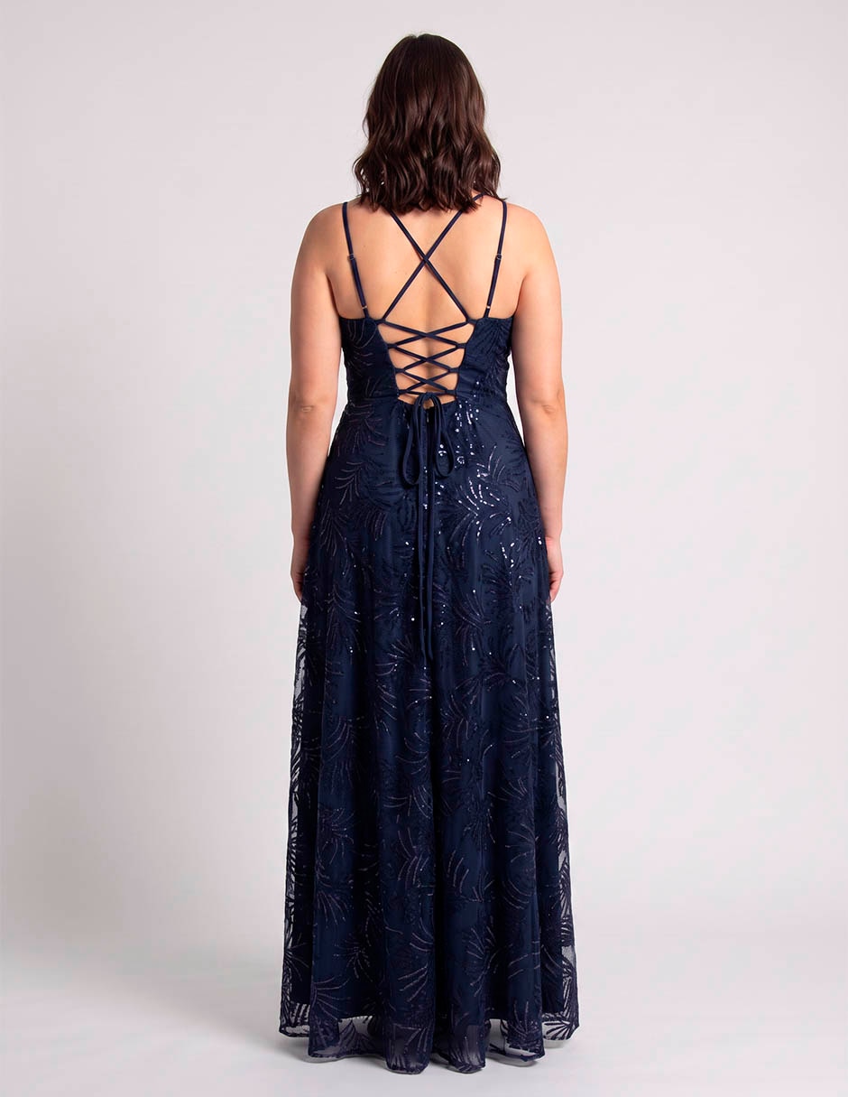 Vestido largo de de fiesta the pattern escote v