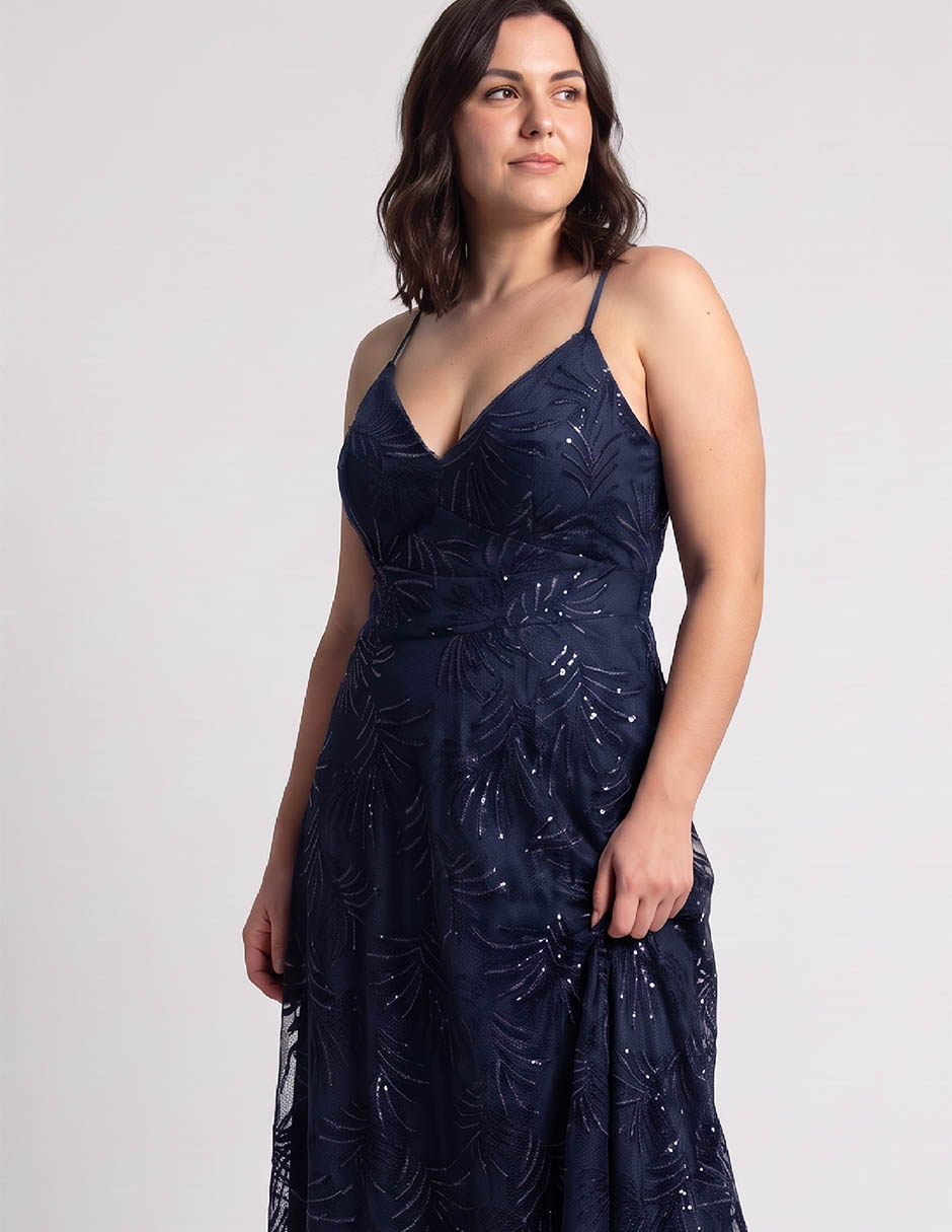 Vestido largo de de fiesta the pattern escote v