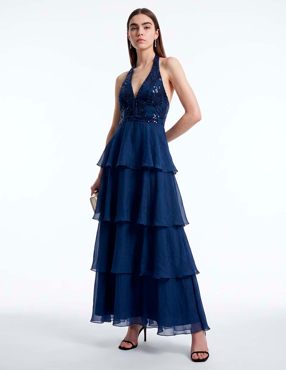 Vestido largo de fiesta espalda abierta