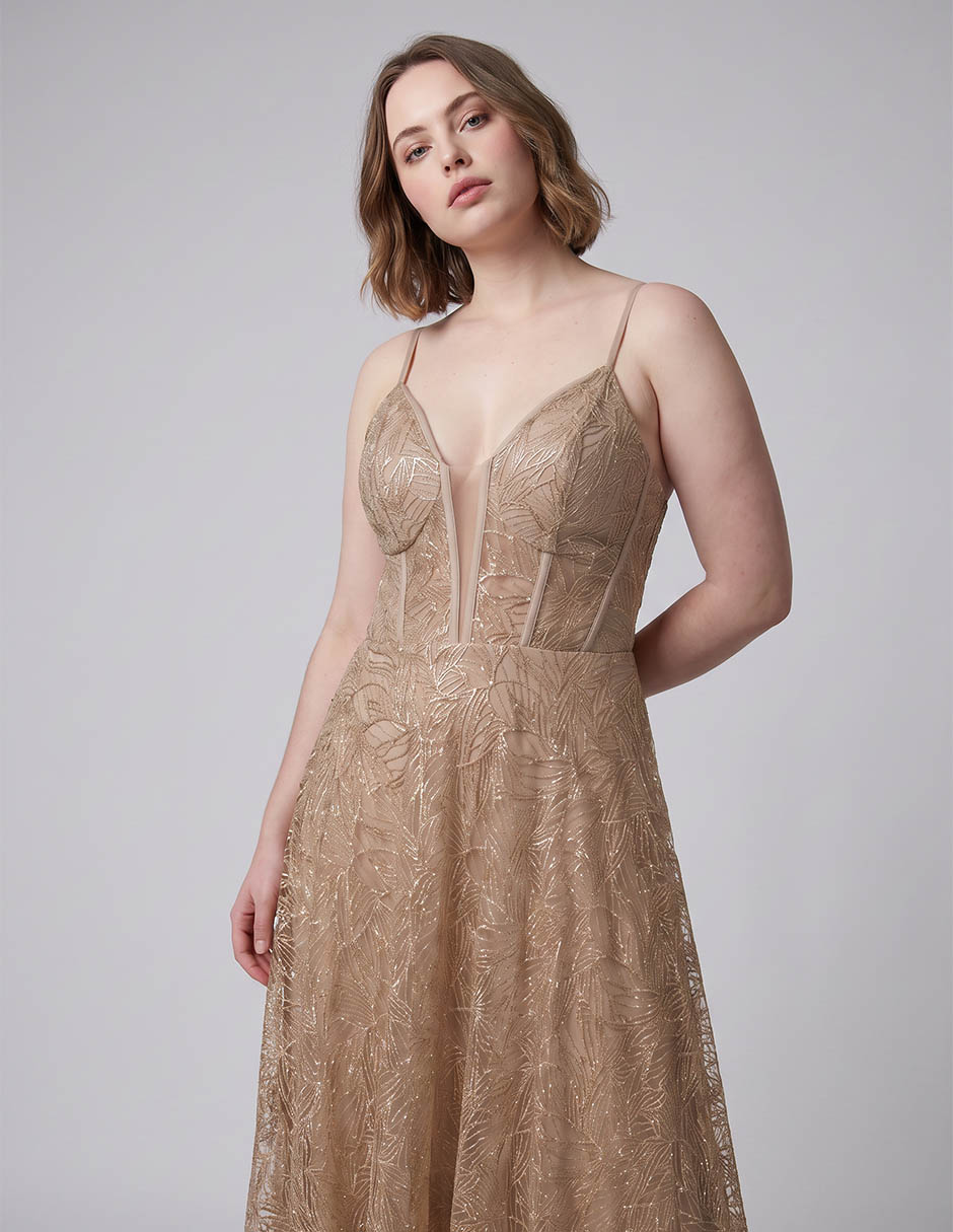 Vestido largo de fiesta escote v 3