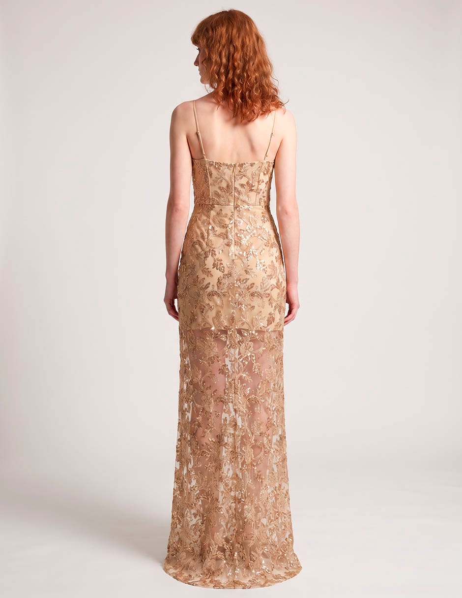 Vestido maxi de fiesta escote medio 2