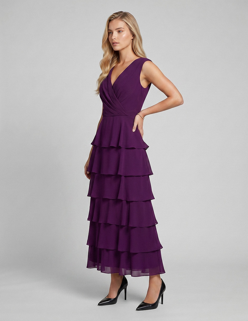 Vestido largo de fiesta escote V 2