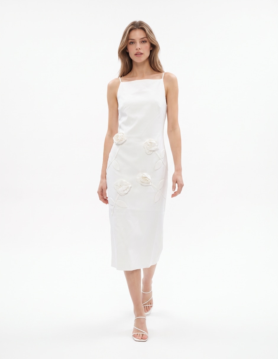 Vestido midi de fiesta escote medio Vestido midi de fiesta escote medio