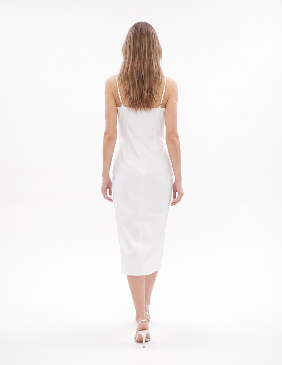 Vestido midi de fiesta escote medio 2