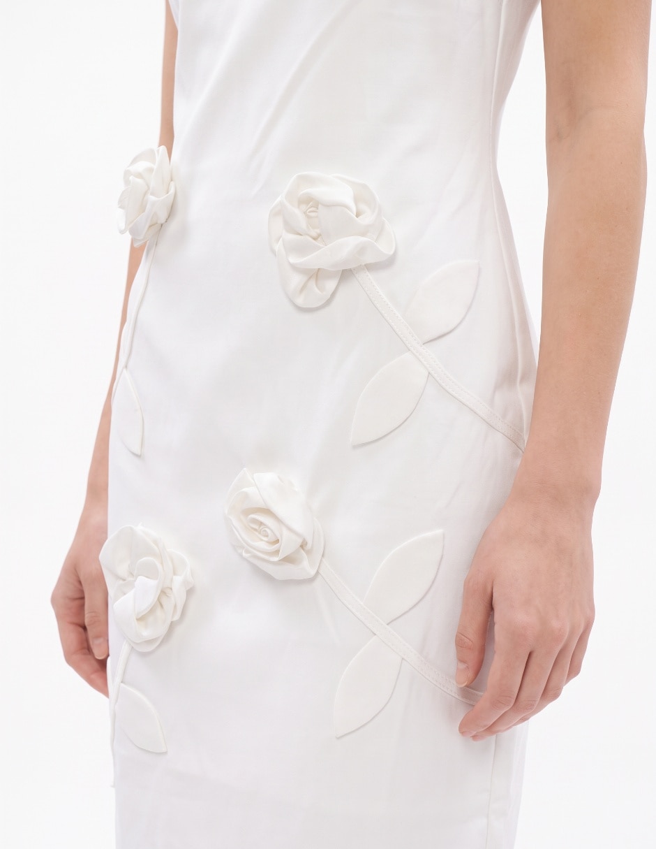 Vestido midi de fiesta escote medio 3