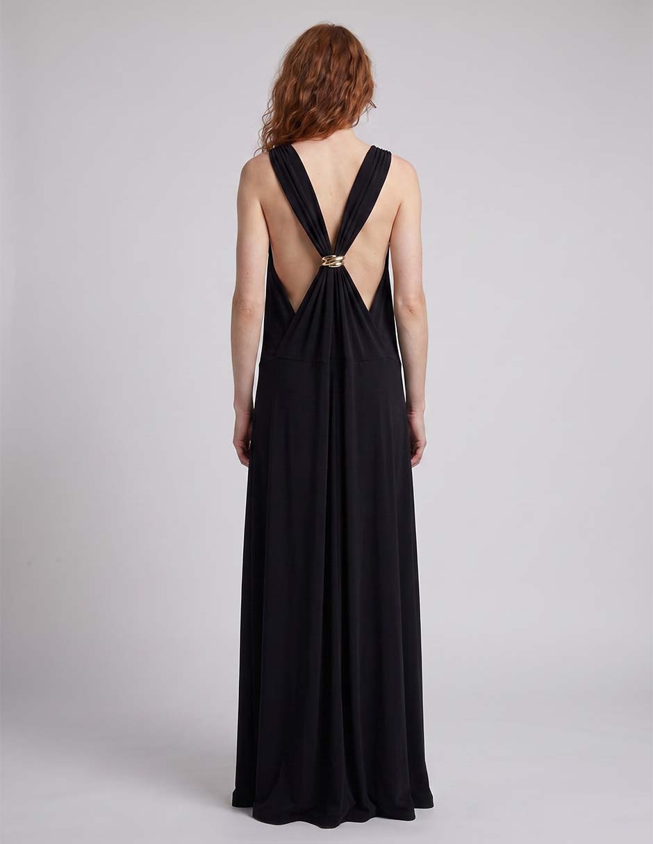 Vestido maxi de fiesta escote v 2
