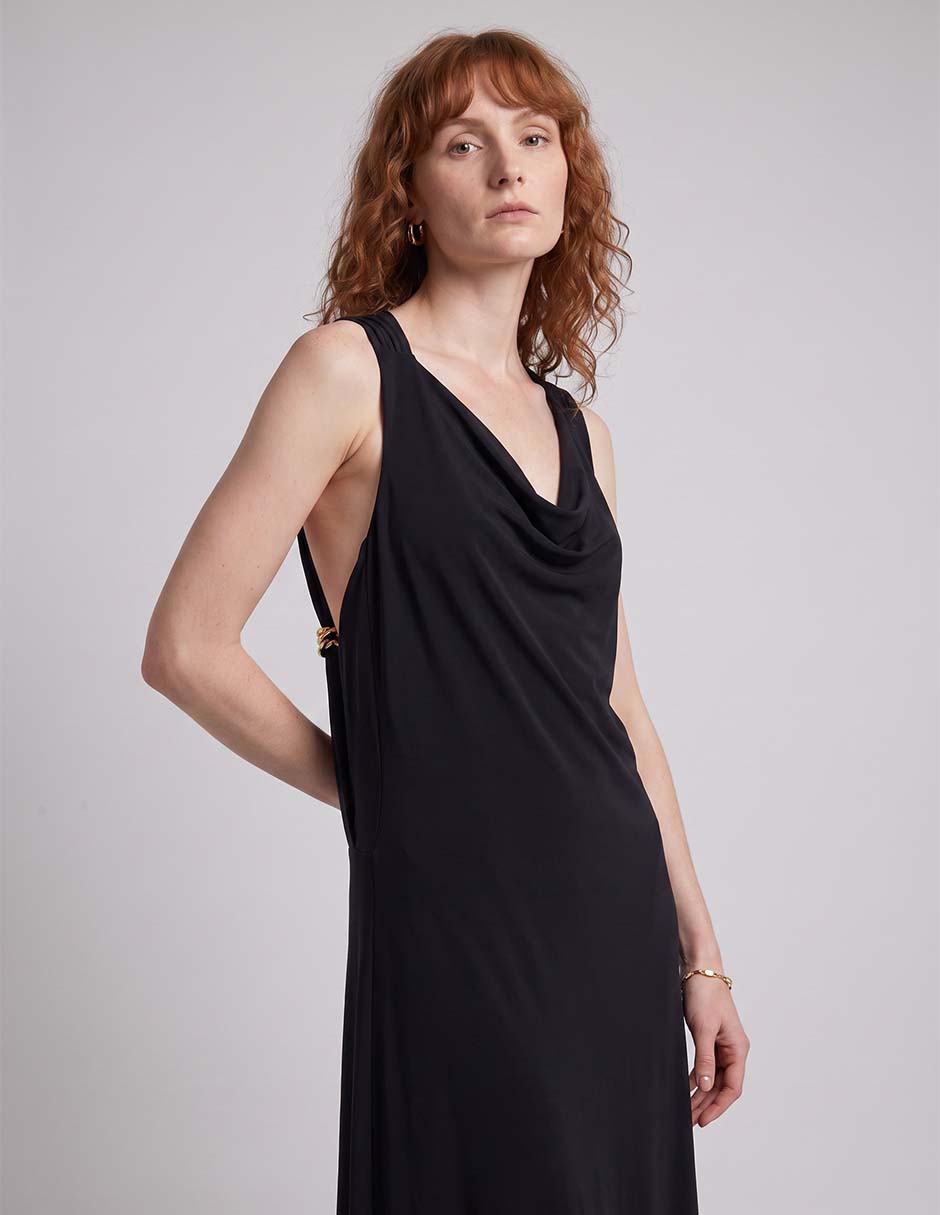 Vestido maxi de fiesta escote v 3