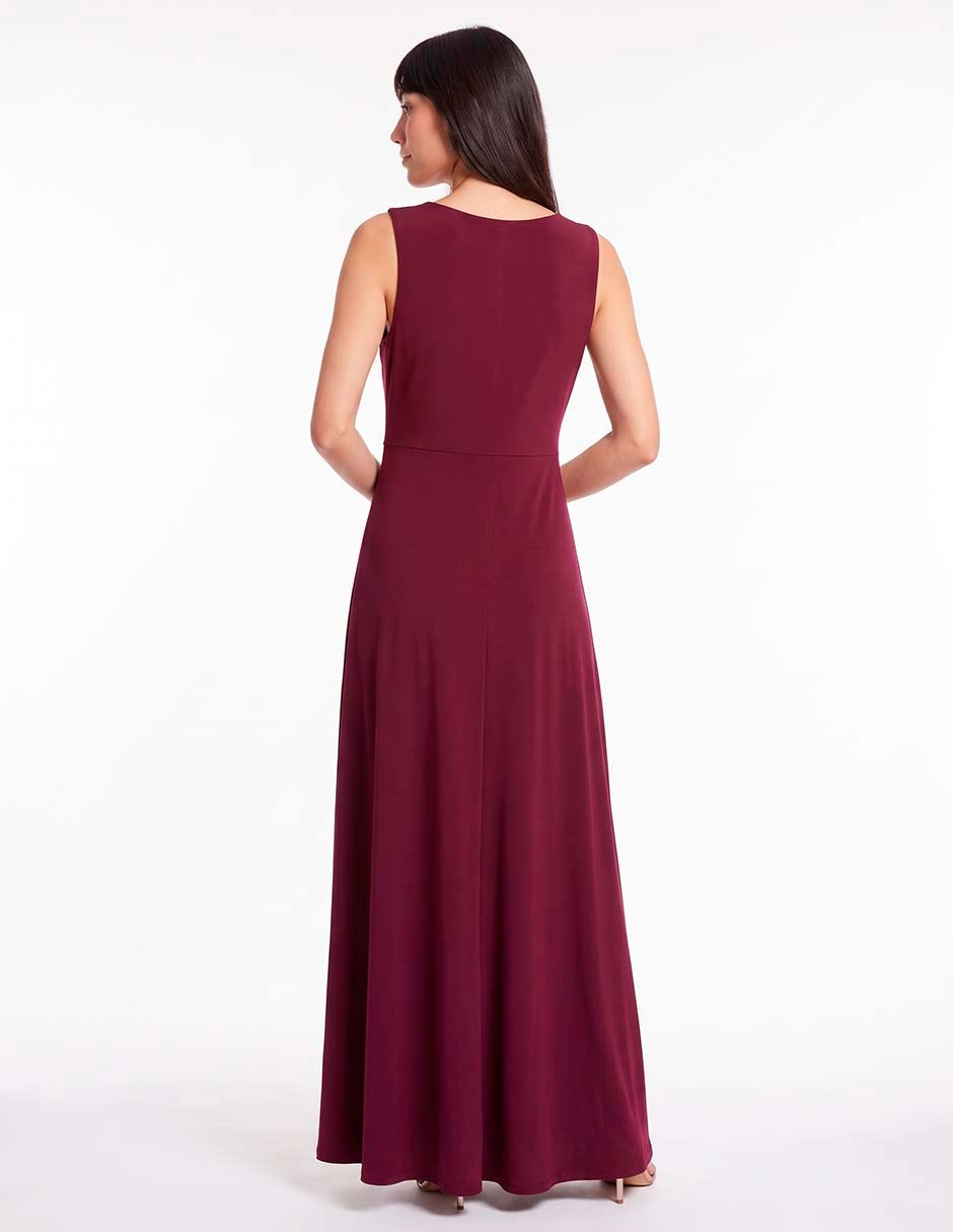 Vestido largo de fiesta escote V