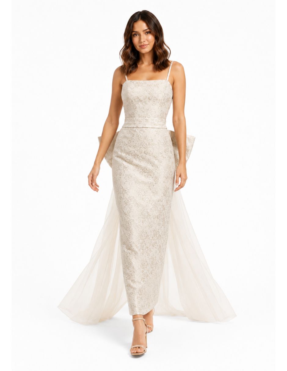 Vestido maxi de fiesta escote V 2