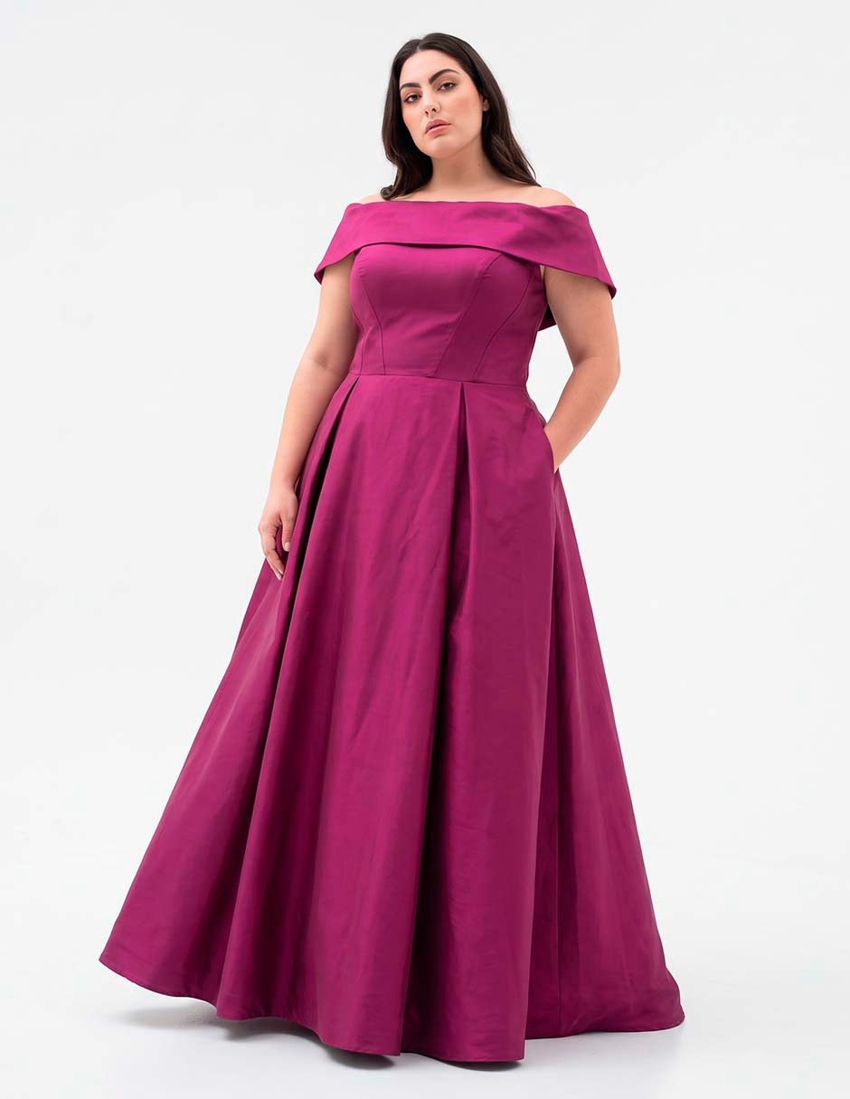 Vestido maxi de fiesta escote bardot