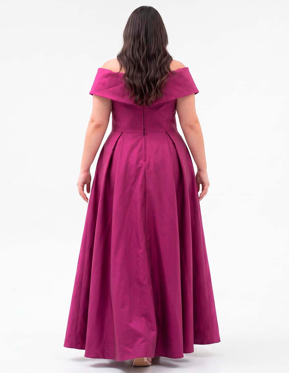 Vestido maxi de fiesta escote bardot 5