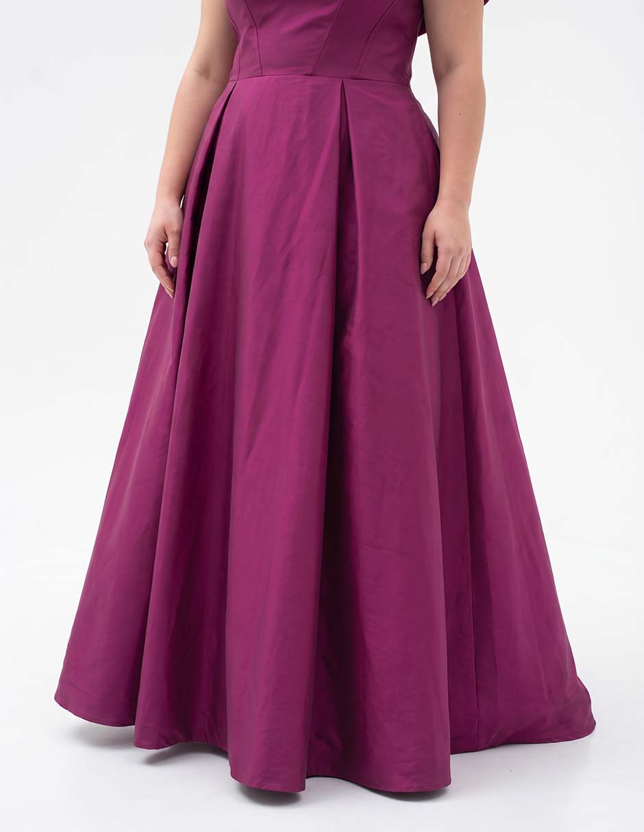 Vestido maxi de fiesta escote bardot