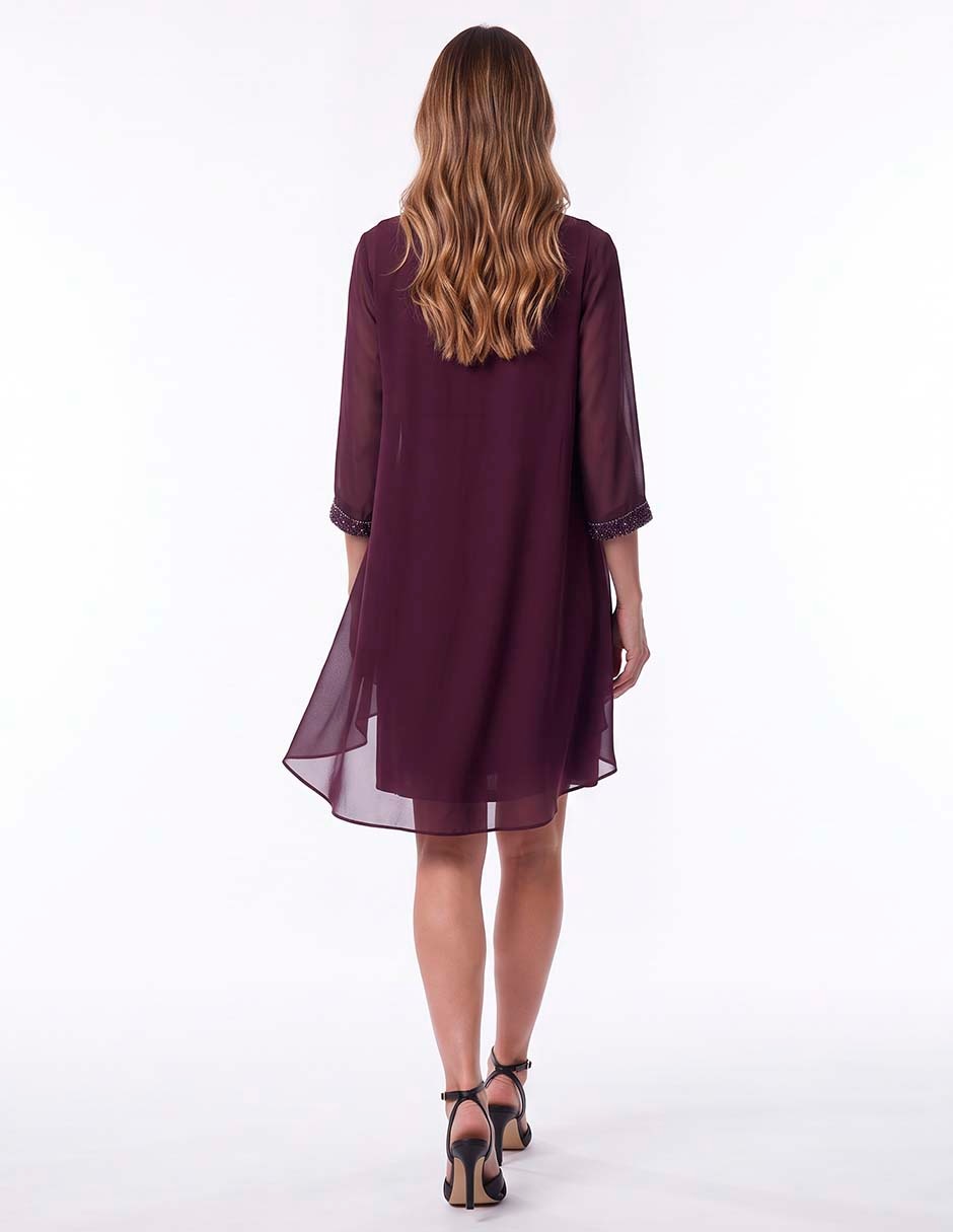 Vestido corto de fiesta escote redondo 4