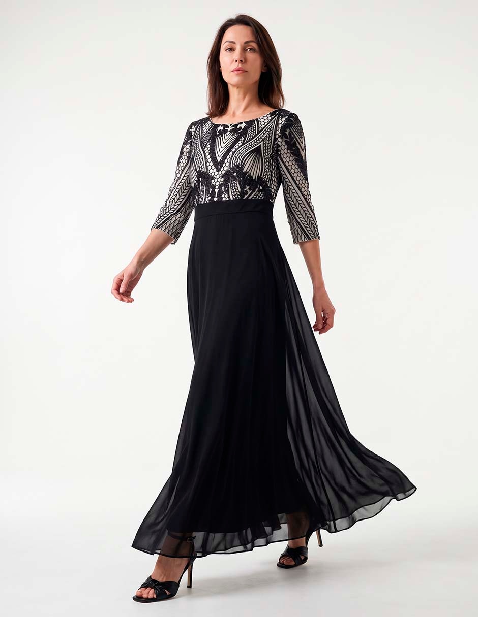 Vestido largo de fiesta escote regular Vestido largo de fiesta escote regular