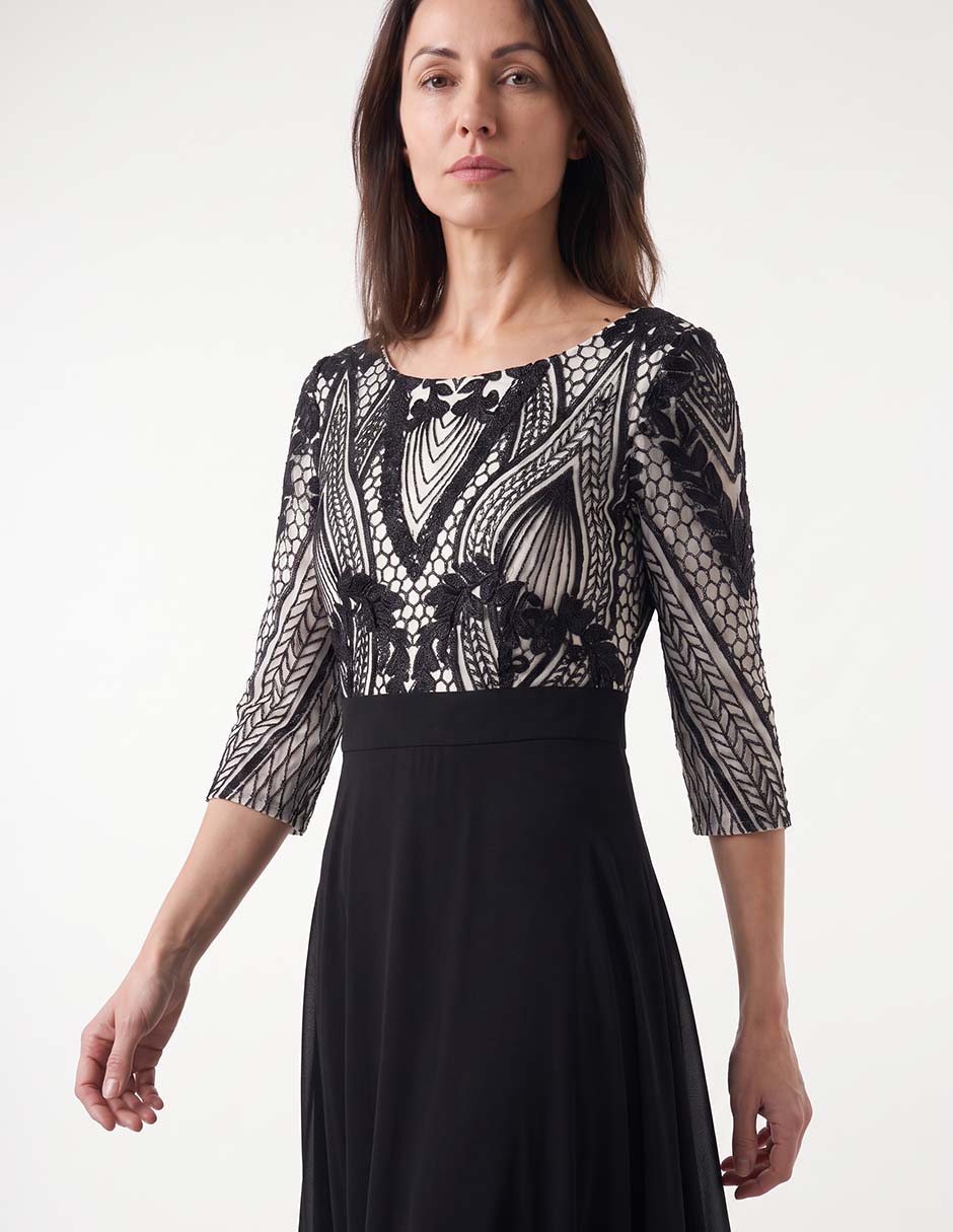 Vestido largo de fiesta escote regular 3