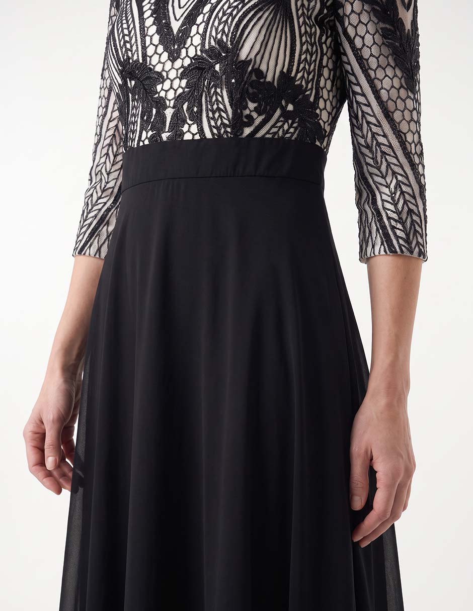 Vestido largo de fiesta escote regular 2