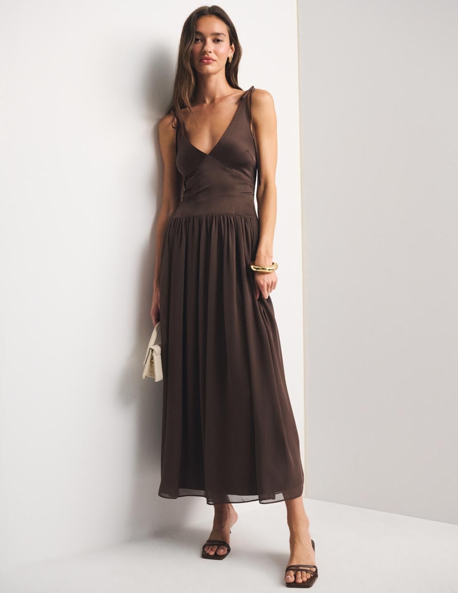 Vestido maxi de fiesta escote V 5