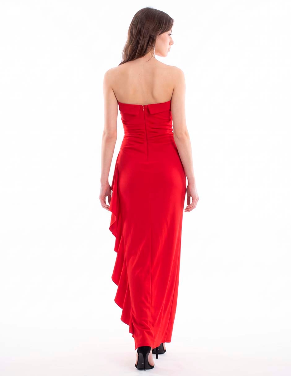 Vestido largo de fiesta escote regular 4