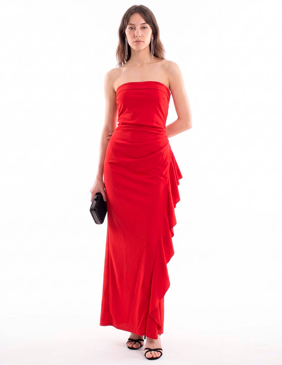 Vestido largo de fiesta escote regular 3