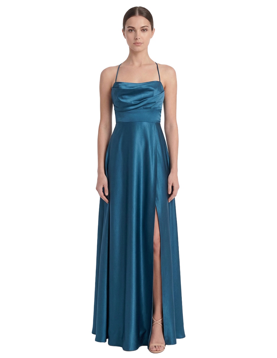 Vestido largo de fiesta escote Cuadrado Vestido largo de fiesta escote Cuadrado