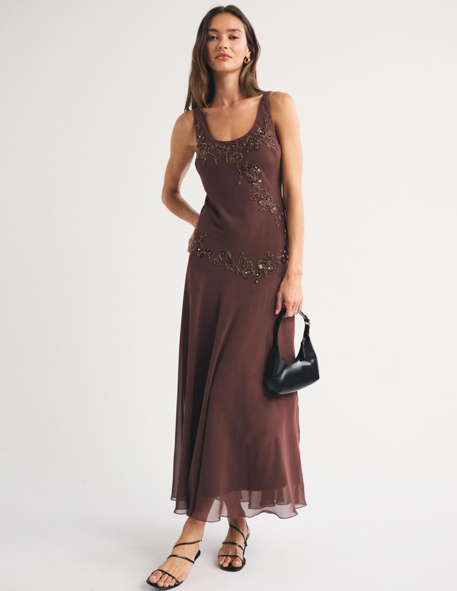 Vestido maxi de fiesta escote Redondo 3