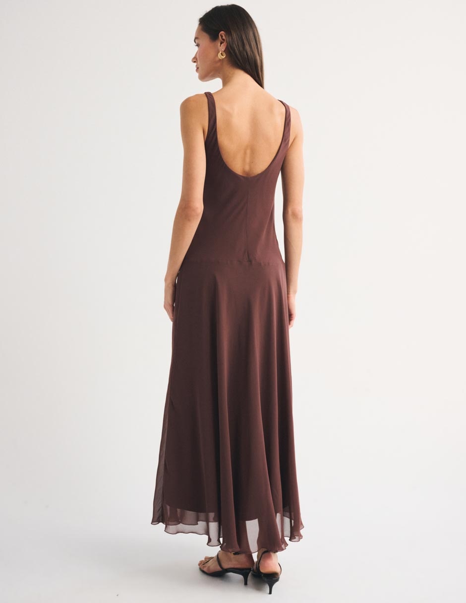 Vestido maxi de fiesta escote Redondo 5