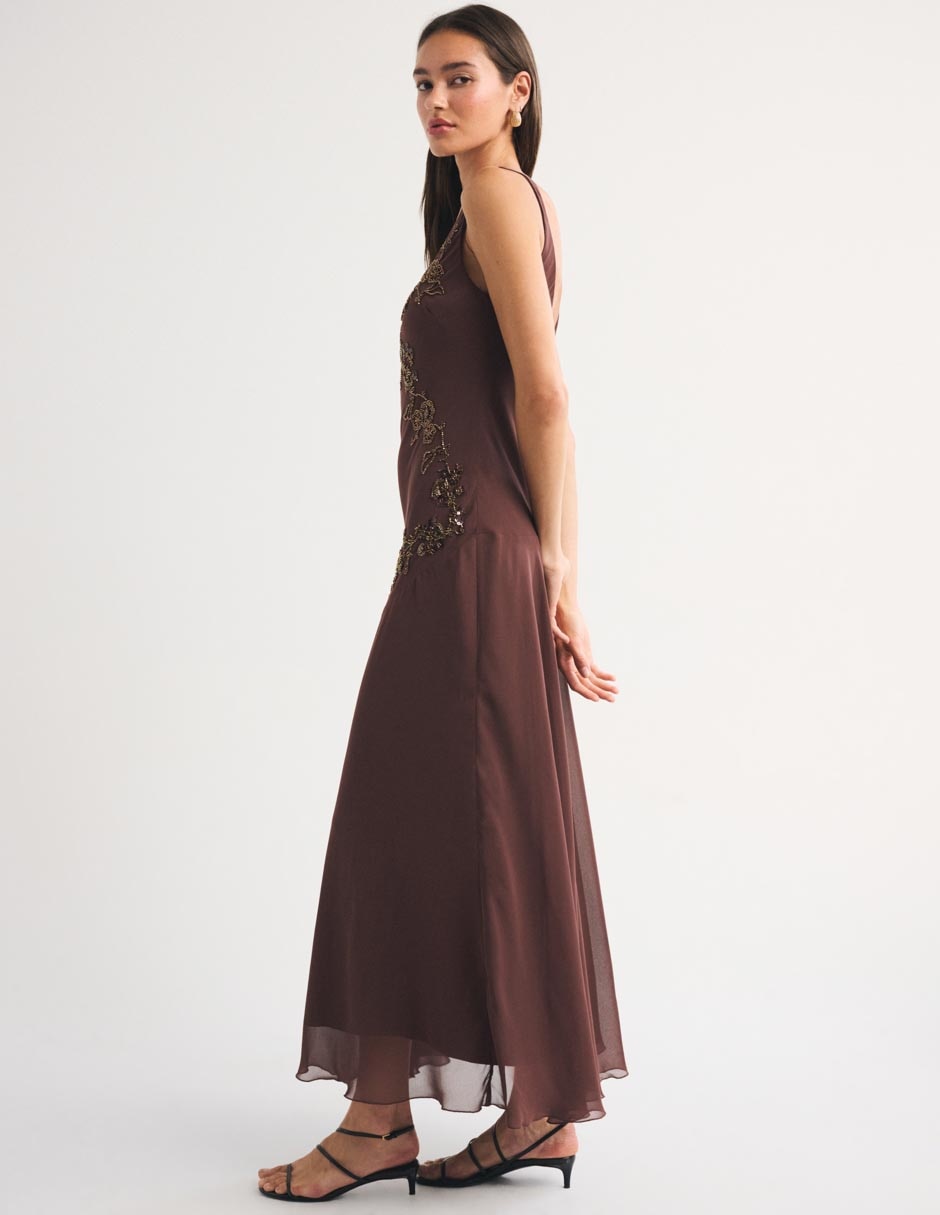 Vestido maxi de fiesta escote Redondo 6