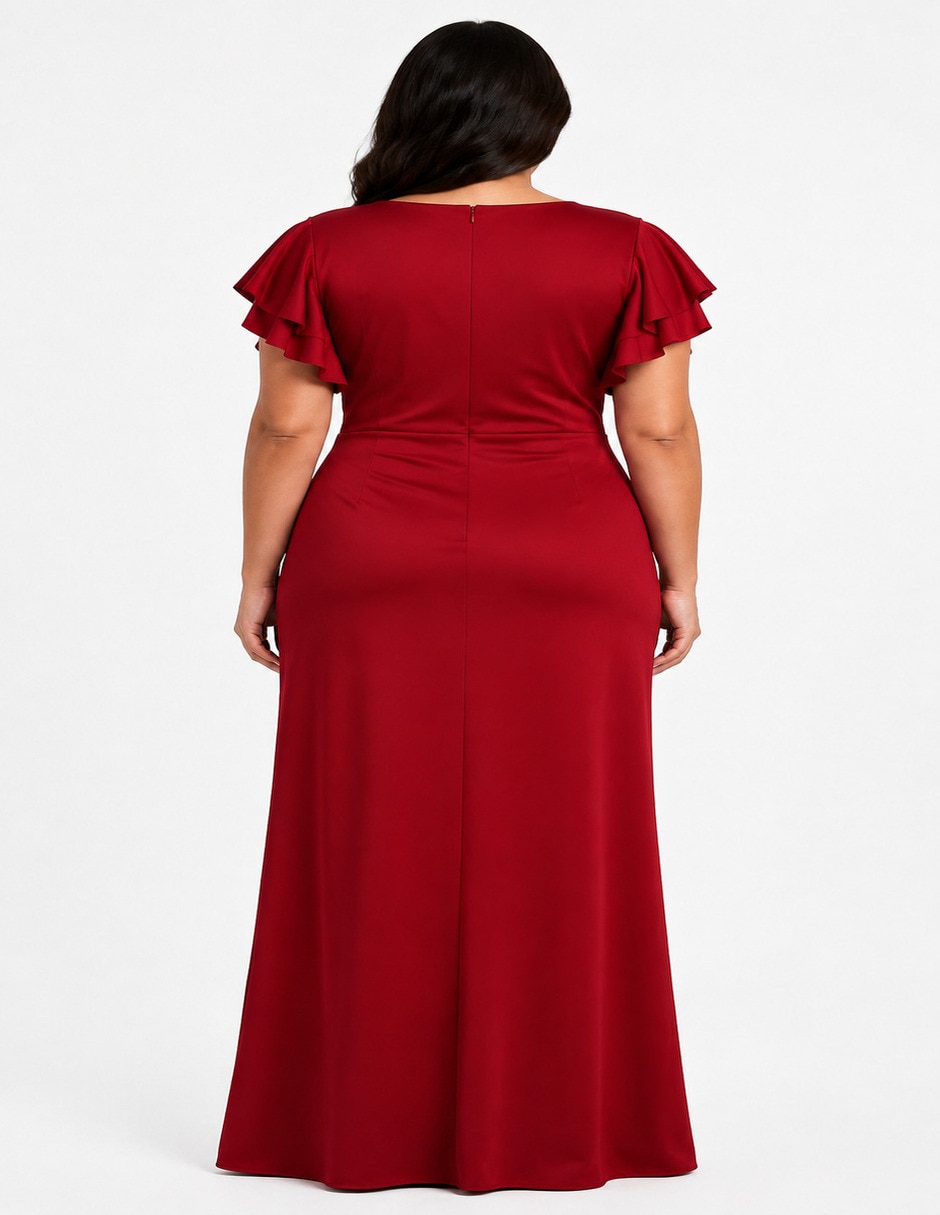 Vestido largo de fiesta escote V 2