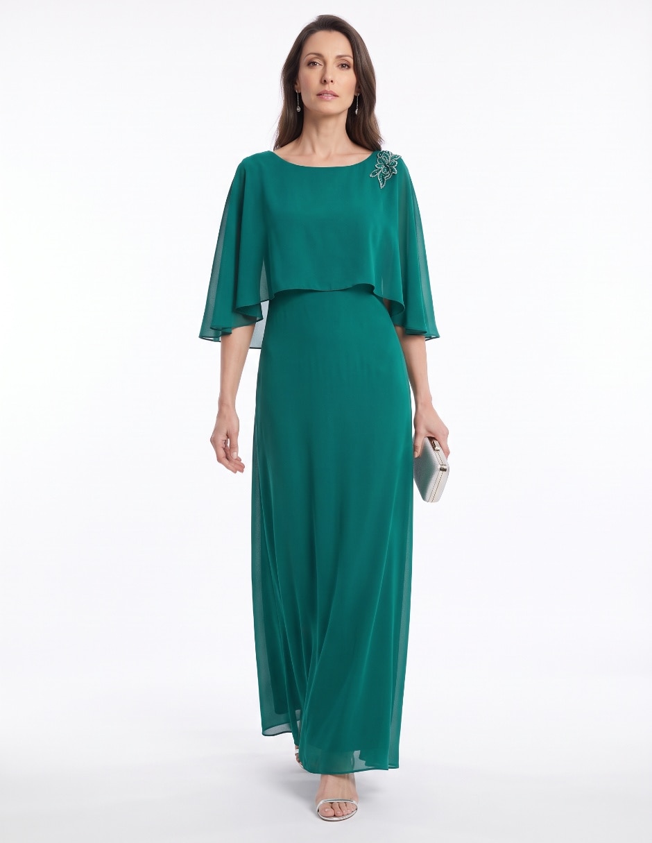 Vestido lardo de fiesta escote medio 4