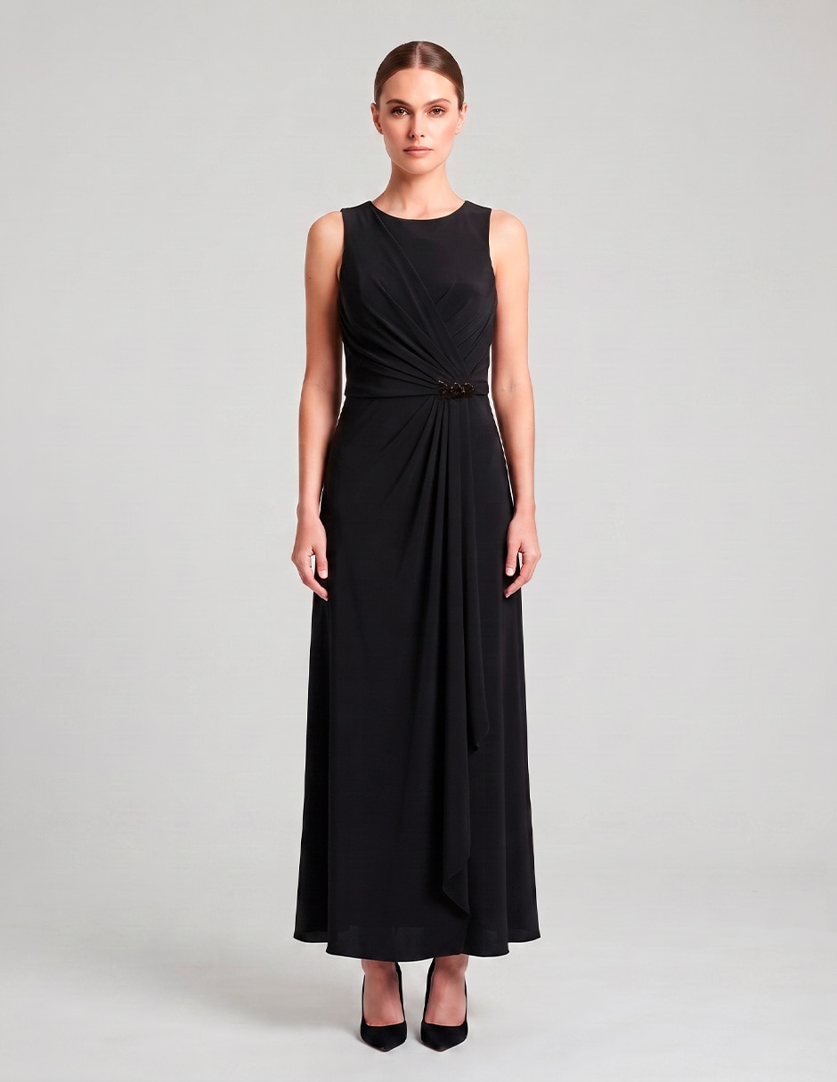 Vestido largo de fiesta escote Regular