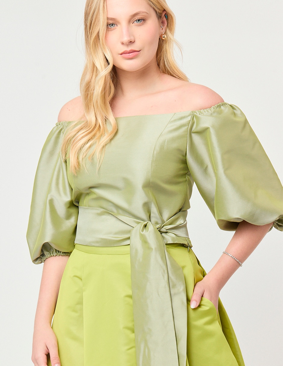 Blusa stile green manga 3/4 para mujer 3