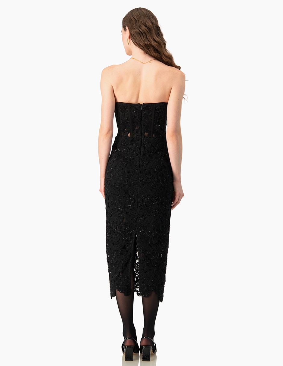 Vestido Midi de fiesta escote de corazón para mujer 2