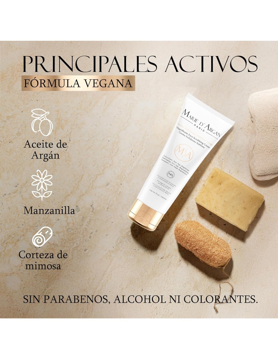 Kit de exfoliante facial Champagne y Limpiador Marie D' Argan para todo tipo de piel