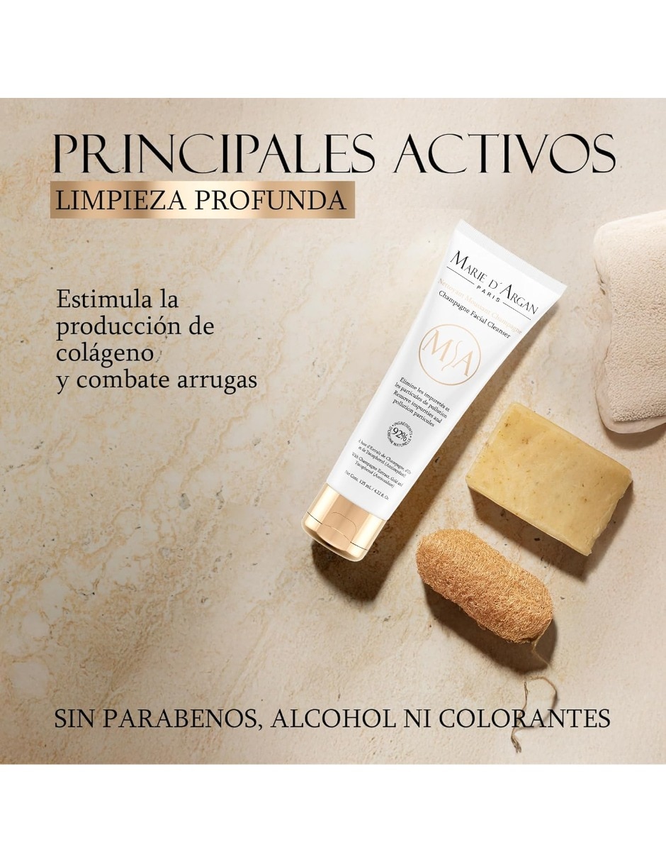 Kit de exfoliante facial Champagne y Limpiador Marie D' Argan para todo tipo de piel